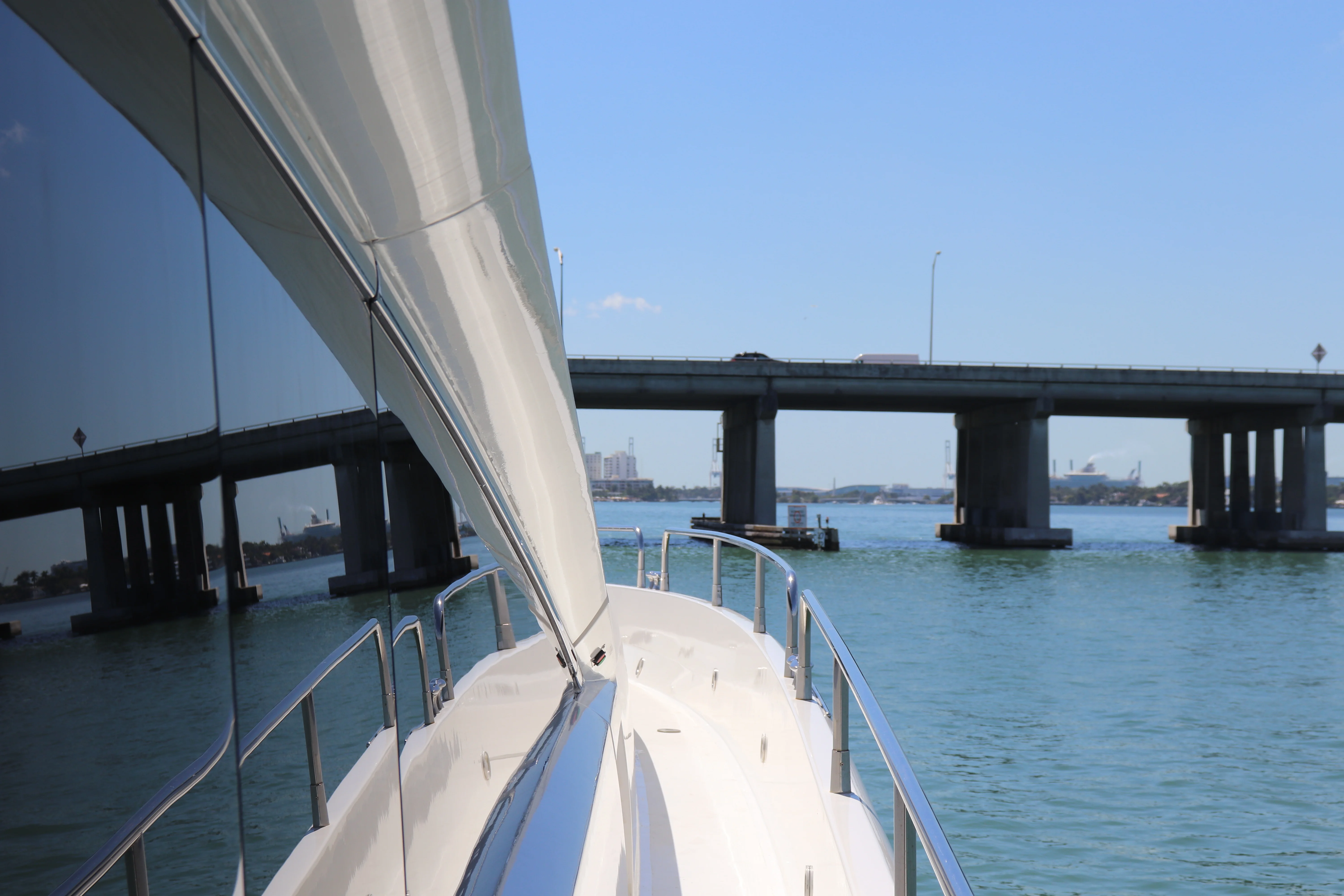 90ft Sunseeker Deep Blue starboard walkway view